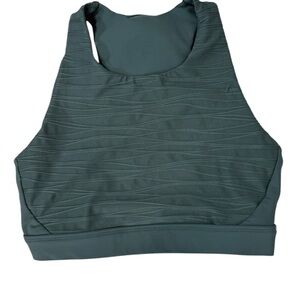 Women's Green Textured Sports Bra‎